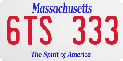 MA license plate 6TS333
