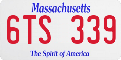 MA license plate 6TS339
