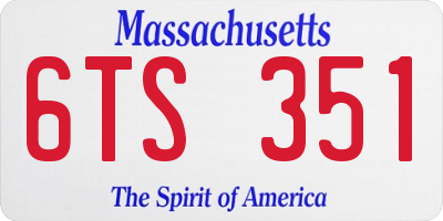 MA license plate 6TS351