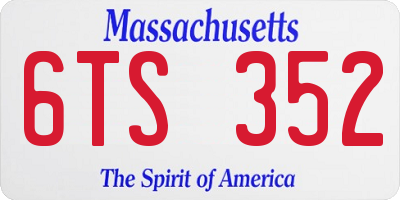 MA license plate 6TS352