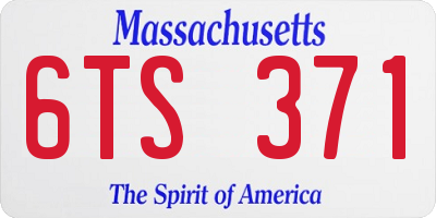 MA license plate 6TS371