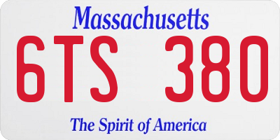 MA license plate 6TS380