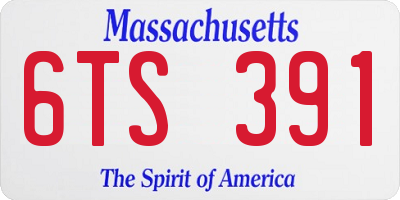 MA license plate 6TS391