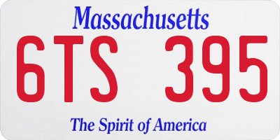 MA license plate 6TS395