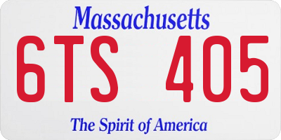 MA license plate 6TS405
