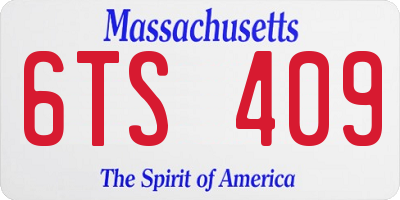 MA license plate 6TS409