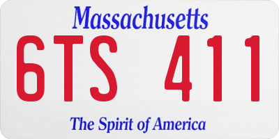 MA license plate 6TS411