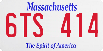 MA license plate 6TS414