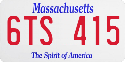 MA license plate 6TS415