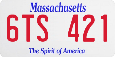 MA license plate 6TS421