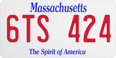 MA license plate 6TS424