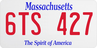 MA license plate 6TS427