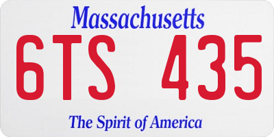 MA license plate 6TS435