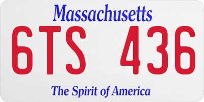 MA license plate 6TS436