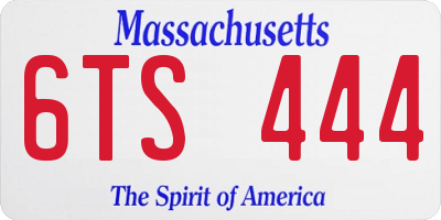 MA license plate 6TS444