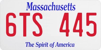 MA license plate 6TS445