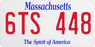 MA license plate 6TS448