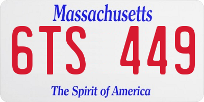 MA license plate 6TS449