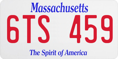 MA license plate 6TS459