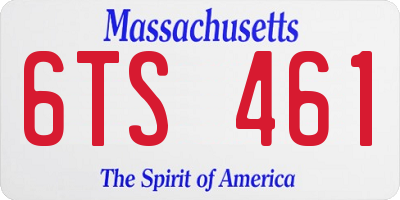 MA license plate 6TS461