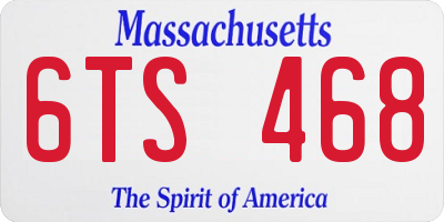 MA license plate 6TS468