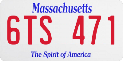 MA license plate 6TS471