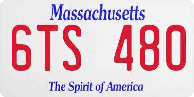 MA license plate 6TS480