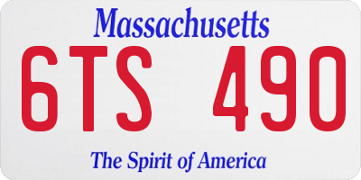 MA license plate 6TS490