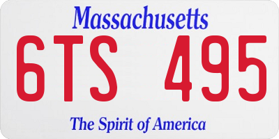 MA license plate 6TS495