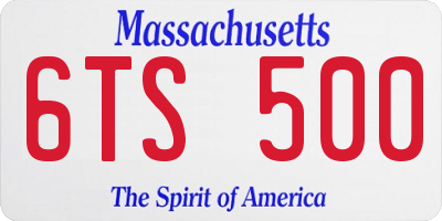 MA license plate 6TS500