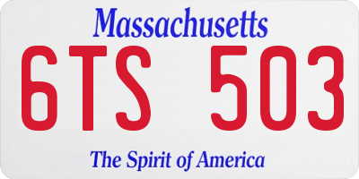 MA license plate 6TS503