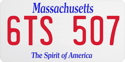 MA license plate 6TS507