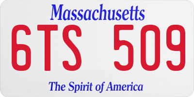 MA license plate 6TS509
