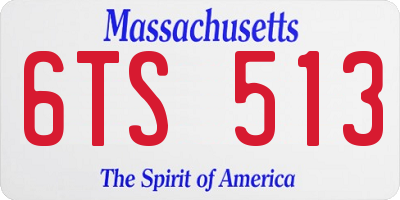 MA license plate 6TS513