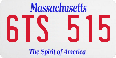 MA license plate 6TS515