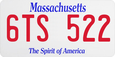MA license plate 6TS522