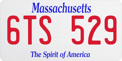 MA license plate 6TS529