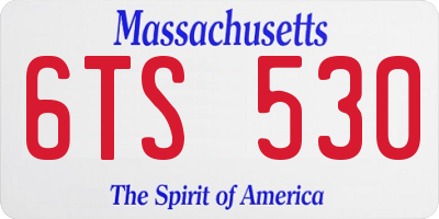 MA license plate 6TS530