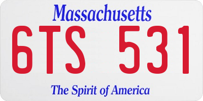 MA license plate 6TS531