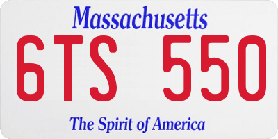 MA license plate 6TS550