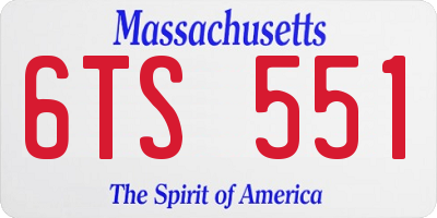 MA license plate 6TS551