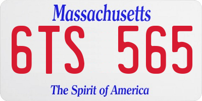 MA license plate 6TS565