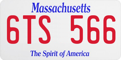 MA license plate 6TS566