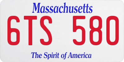MA license plate 6TS580