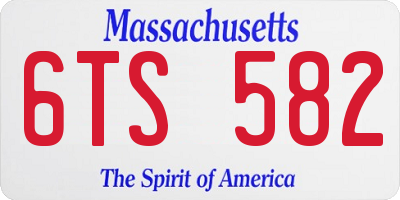 MA license plate 6TS582