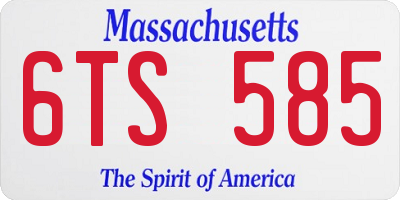 MA license plate 6TS585