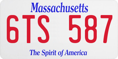 MA license plate 6TS587