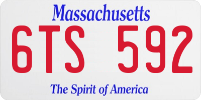 MA license plate 6TS592