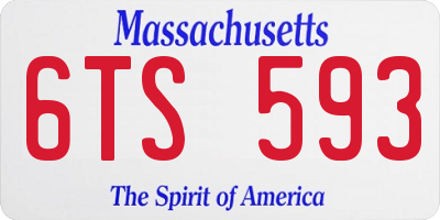 MA license plate 6TS593