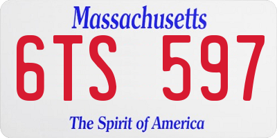 MA license plate 6TS597